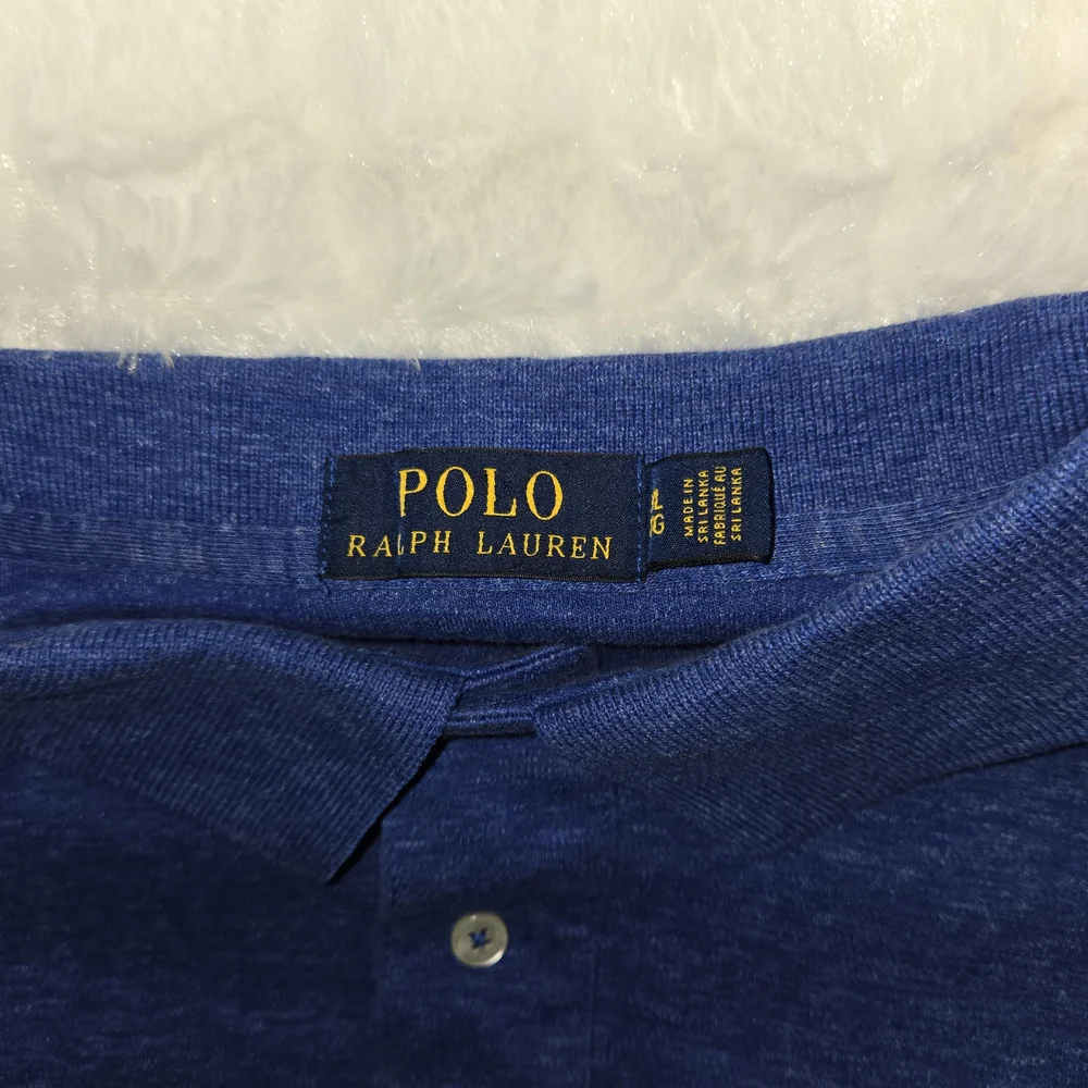 Ralph Lauren Blue Heather Polo Shirt with Embroidered Pony